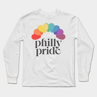 Philly Pride / Philadelphia Rainbow Typography Design Long Sleeve T-Shirt